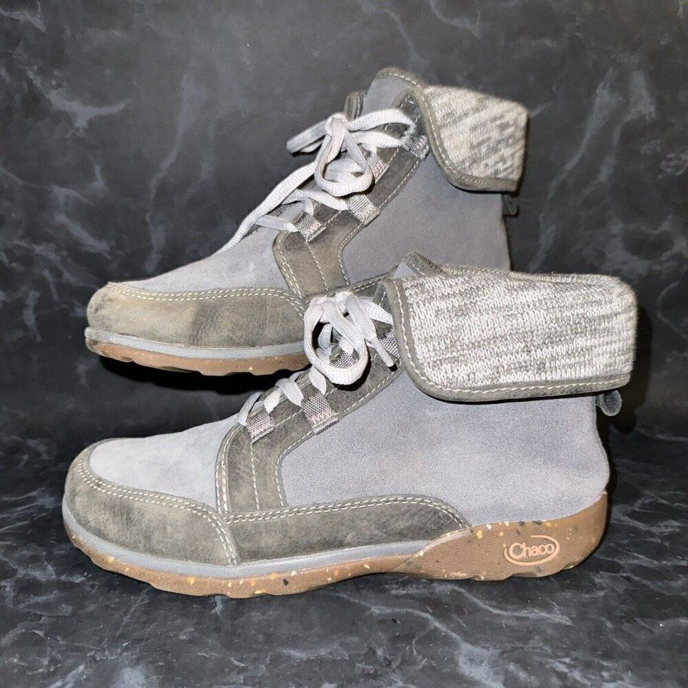 Chaco Barbary Hiking Outdoor Ankle Boots Castlerock Gray Comfort Womens Size 8.5